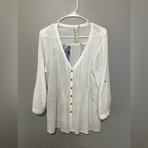 Aratta Silent Journey Blouse, is a Piece of Art, Size Large, EUC!